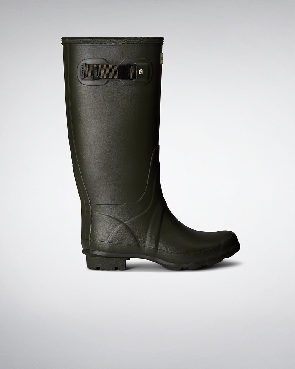 Womens Hunter Wide Fit Rain Boots Dark Olive - Huntress Leg - 7653021-MW